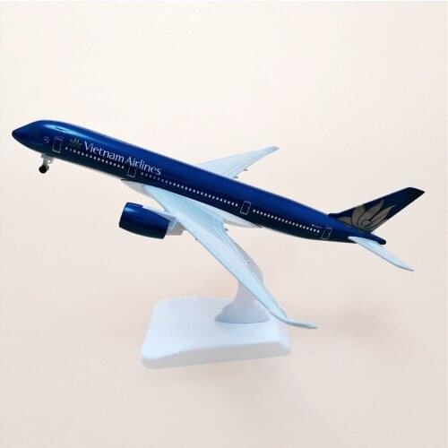20CM Airplanes Vietnam Airlines Airbus A350 Aircraft Plane Model With Wheels Alloy Metal Diecast Kids Gift Collectible Display