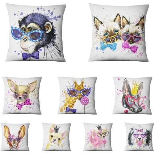 Super Soft Velvet Printed Pillowcase Magic Frech Bulldog Cushion Decorative Pillow Home Decor Sofa Throw Pillows Almofadas 17*17