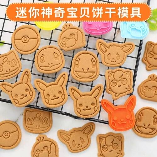 New Pokemon Cookies Mold Pikachu Cartoon Anime Figures Toys Baking Accessories Christmas Thanksgiving Children Toys Gift