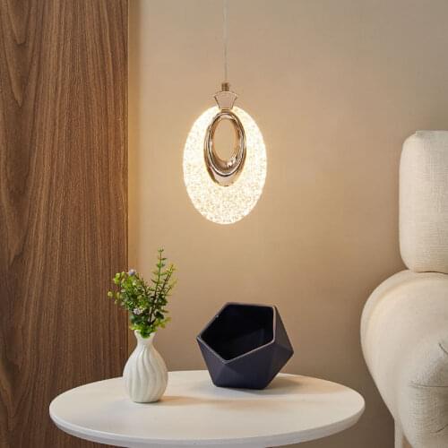 New Design Led Pendant Light Nordic Bedroom Bedside Modern Hanging Restaurant Bar Lighting Luxury Ring Lampara Decor Gold Lamp