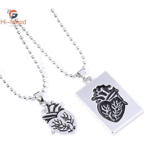 Couple Fashion Trends Heart Shaped Necklace Puzzle Pieces Stainless Steel Pendant Couple Necklace Valentines Day Present