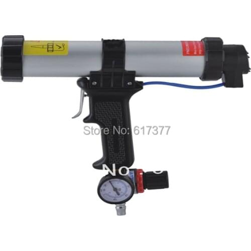310ml pneumatic caulking gun with air pressure gauge/310ml sausage pneumatic caulking gun/pneumatic sausage caulking gun