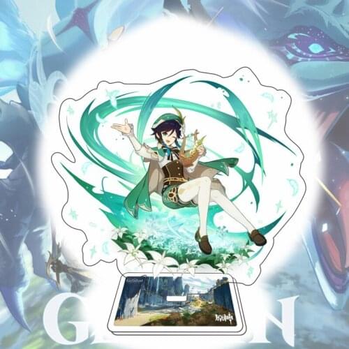 Genshin Impact Lumine Kong Zhongli Xinyan DIona Paimon Keli Cosplay Character Stand Kawaii Accessories For Boys Girls Gifts