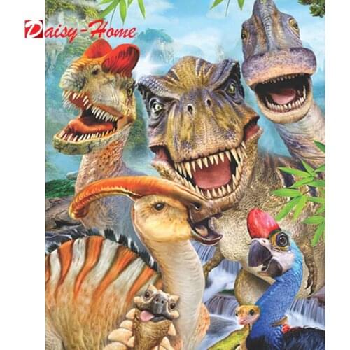 Full 5D DIY Diamond Painting Jurassic World Forest animal Dinosaurs 3D Embroidery Cross Stitch Mosaic Rhinestone Home Decor Gift