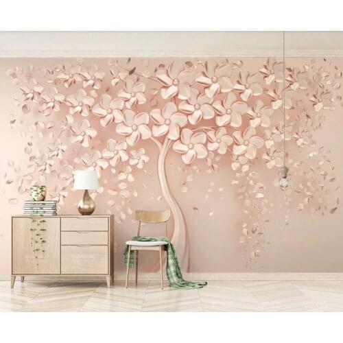 Custom 3D wallpaper elegant luxury a flowering tree bedroom living room sofa TV background wall mural