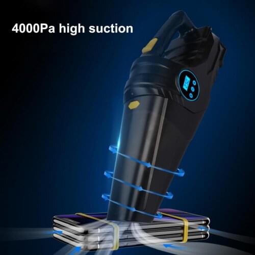 Portable Car Vacuum Cleaner Four Functions with Namely Vacuuming/Inflating/Measuring tire pressure/Illuminating for Car Cleaner
