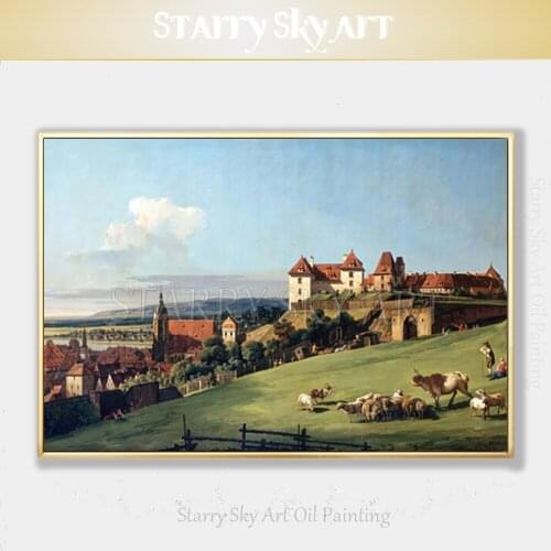 Professional Artist Hand-painted High Quality Europe Landscape Oil Painting on Canvas Beautiful Europe Country Oil Painting