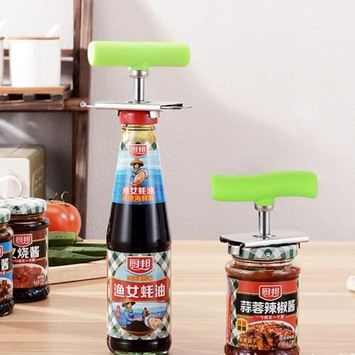Stainless Steel Adjustable Twist Jar Opener Spiral Can Seal Lid Remover green 2