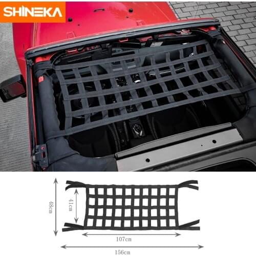 SHINEKA Car Styling New Cloth Top Roof Bed Rest Cover Network Holder for Jeep Wrangler JK JL 2007-2019 Auto Accessories