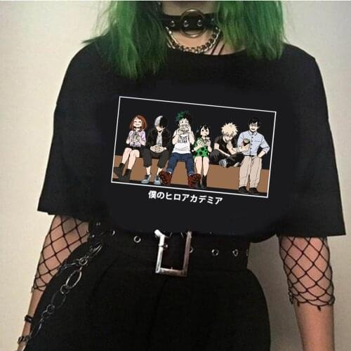 2020 Janpanese Anime My Hero Academia short Sleeve Harajuku hoodie Men Women Unisex Hoodies T-shirt