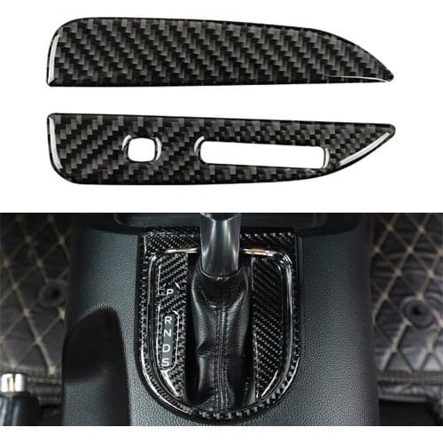 Carbon fiber ABS Car Interior Gear Shift Panel Cover Trim Fit For Ford Mustang 2015-2019