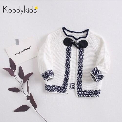 Koodykids 2020 Spring Autumn Baby Girl Knitted Sweater Knitting Coat Spring Sweater Baby Girl Knitting Outer Top Clothes