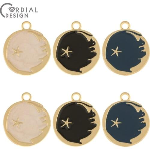 Cordial Design 100Pcs 22*25MM Jewelry Accessorie/Round Shape/Earring Pendant/Paint Effect/Jewelry Findings Components/Hand Made