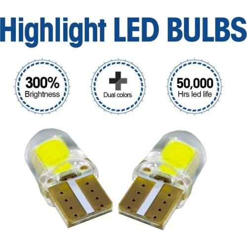 10PCS 12v Lampada Light 194 168 w5w T10 Led Car Signal Lamp Parking Bulb Auto Brake Turn Signal Clearance Lights 1W T10-018