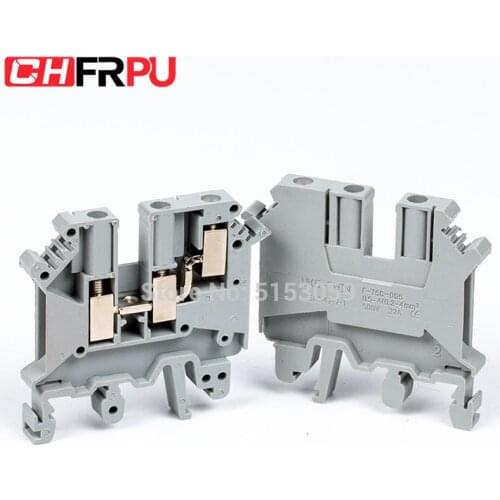 10Pcs UK5-TWIN Din Rail Terminal Blocks Screw Connection Multi Conductor UK5TWIN One in and two out Terminal