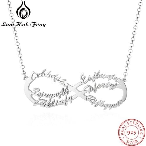 100% 925 Sterling Silver Name Necklace Custom Name Necklace Infinity Love Personalized Family Gift Fine Jewelry (Lam Hub Fong)