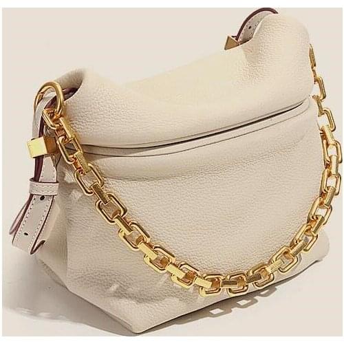 2021 Hot Popular Underarm Bag Women 100% Genuine Real Leather Chain Shoulder Messenger Crossbody Handbags Dumpling Clutch Bag