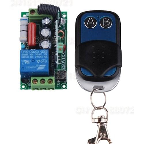220V 1CH 10A RF Receiver&Transmitter Wireless Remote Switch For Light Lamp Momenrary Toggle Latched Adjustable 100pcs/lot