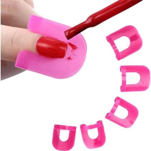 26Pcs/set UV Gel Nails Design Nail Polish Varnish Protector Holder Manicure Finger Nail Art Design Tips Cover Shield Tools