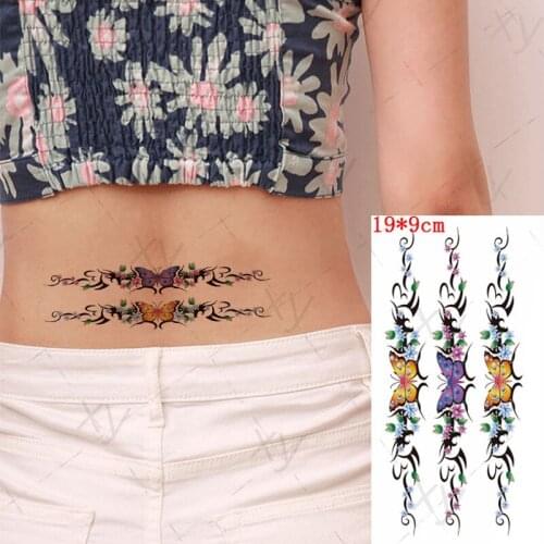 3d Watercolor Butterfly Temporary Tattoos for Women Kids Violet Realistic Flower Tattoo Sticker Dragon Cross Vine Fake Tatoo
