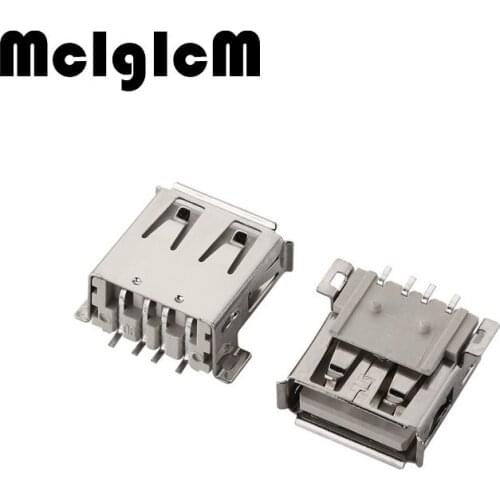 USB 2.0 4Pin A Type Female Socket Connector Curly Mouth for Data Transmission Charging