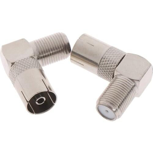 5 pcs RF Coaxial 90 Degree Right Angled TV Aerial Cable Connector RF Coaxial F Female to TV Female Plug to Female Socket