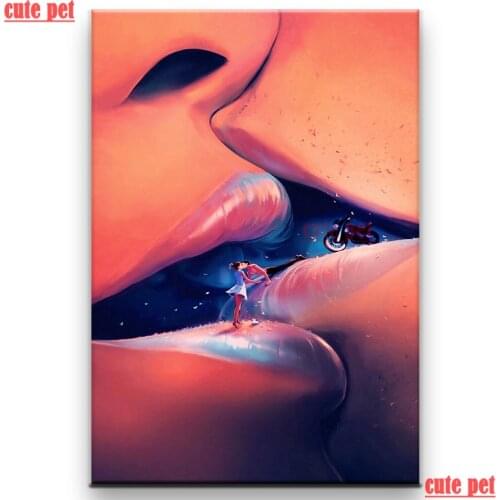 Cute pet Men and women kissing DIY Diamond Painting 5D Embroidery Sale Diamond Mosaic Valentines Day present Home Decoration