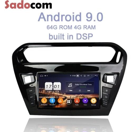 720P PX6 DSP Android 10.0 4G+64G 8core Car DVD Player GPS RDS autoradio BT 5.0 IPS For CITROEN Elysee 2013-2016 PEUGEOT PG 301