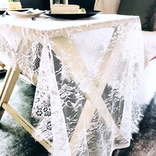 White Lace Table Cloth Wedding Party Decor Hollow Table Cover Embroidered Tablecloth Tea Table Cloth Home Table Decor