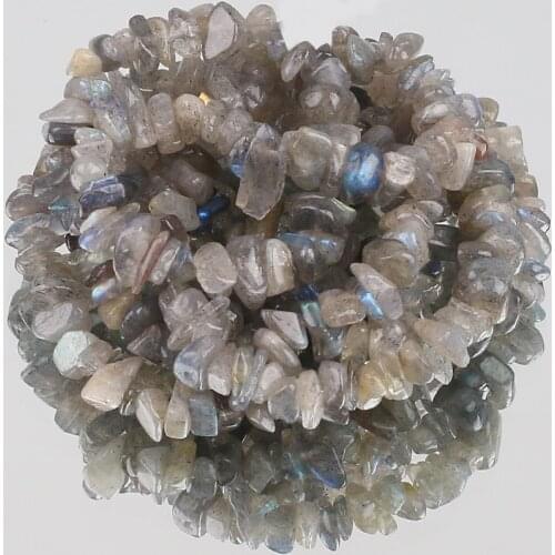 5-8mm Natural Gravel Chips Gray Labradorite Stone Irregular Beads Loose Spacer Beads for Jewelry Making DIY Earring Necklace 33"