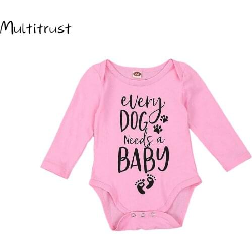 Infant Baby Girl Bodysuit Letter Print Jumpsuit with Buttons Toddler Long Sleeve O-neck Tops Casual Clothing for Spring Fall