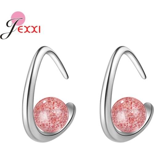 Fast Shipping New Korean Fashion Trend Genuine 925 Sterling Silver Earrings For Women Sparkling Crystal Earrings For Wife Girls