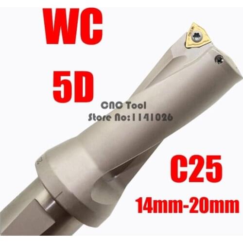 C25 5D WC SP SD14 mm 15mm 16mm 17mm 18mm 19mm 20mm Indexable Insert Drills Bits Fast Drilling Shallow Hole U Drill Tool Metal