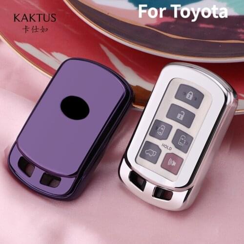 Soft TPU Key Case key cover For Toyota Sienna Car Accessories 2011-2019 6 Buttons Key shell