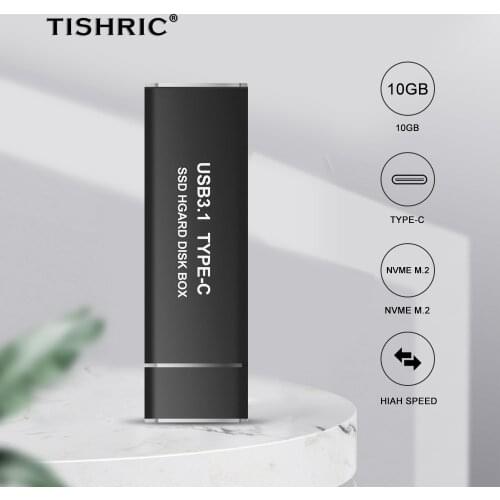 TISHRIC Hdd Case NVME NGFF To Type C M.2 8 TB External Hard Drive Case Hdd Enclosure High Speed Simplicity Design Hard Drive Box