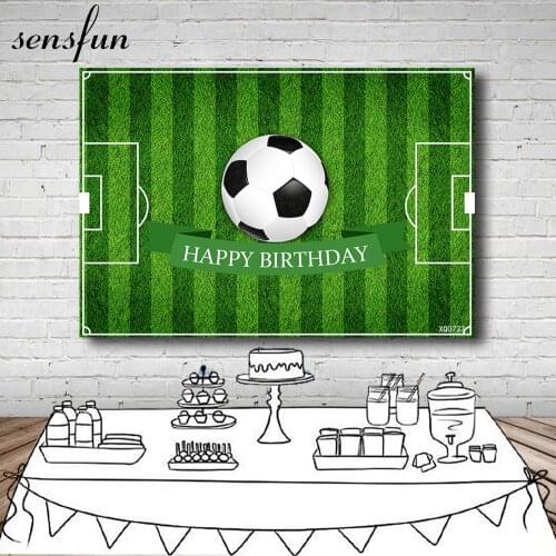 Sensfun Photography Backdrops Sports Football Soccer Field Birthday Party Custom Backgrounds For Photo Studio