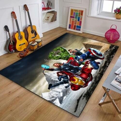 Disney Captain America Iron Man kids Boys Game Carpet Bathroom Non-slip Bedroom Living Room Rug Indoor Mat Multiple Sizes Decor