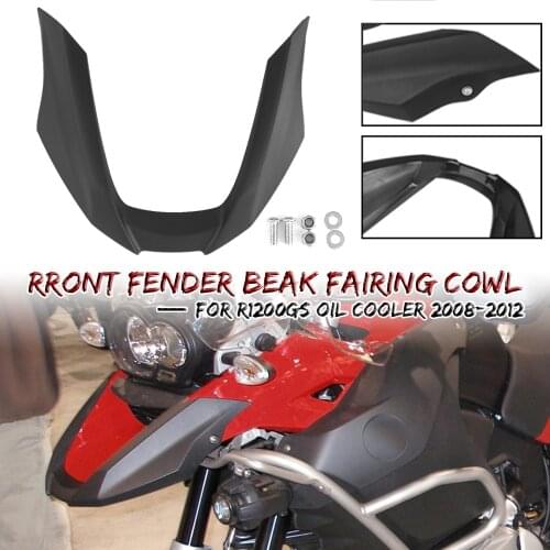 For BMW R1200GS R 1200 GS R1200 GS Oil Cooler Motorcycle Front Fender Beak Fairing Cowl Extension Wheel Extender Cover 2008-2012