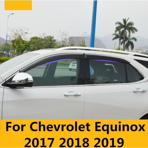 For Chevrolet Equinox 2017-2019 Chrome Car Window Sun Vent Visor Rain Guards Sun/ rain Shield Exterior decoration car styling