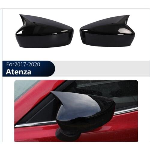 For Mazda Atenza 2017-2020 High Quality ABS ox horn Rearview Mirror Cover Carbon Fiber Texture Car Accessories