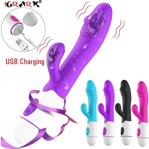 Adult Sex Toys for Women Female Masturbation Dildo Vibrator Double Rod Rabbit Vibrators Vagina Clitoris Massager Erotic Products