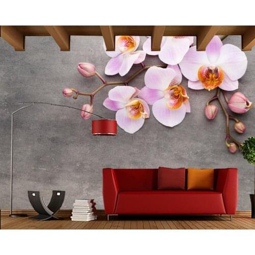 Papel de parede Orchid Flowers photo 3d wallpaper mural for living room TV sofa wall bedroom kitchen wall papers home decor cafe