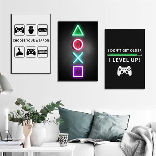 Playstation 5 Game Poster Canvas Art Print Gamepad Joystick Symbols Gaming Kids Room Wall Picture Decorative Painting Home Decor