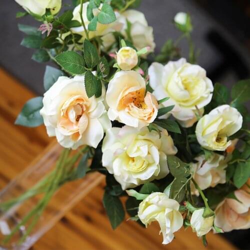 65cm Artificial Silk Flower Rose 1 Head And 2 Bud Spring Decoration Gifts For Wedding Diy Craft Living Room Home Table Decor