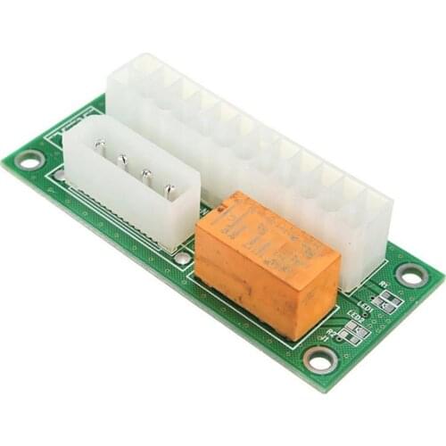 4 PIN Black Dual PSU Power Supply Sync Adapter Add2psu ATX 24Pin To 4pin Molex Synchronous Connector Riser Cable Miner