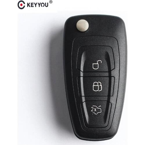 KEYYOU 20X Flip Folding Remote Key Shell Car Key Cover 3 Buttons For Ford Focus Mondeo Fiesta 2013 Fob Auto Case HU101 Blade
