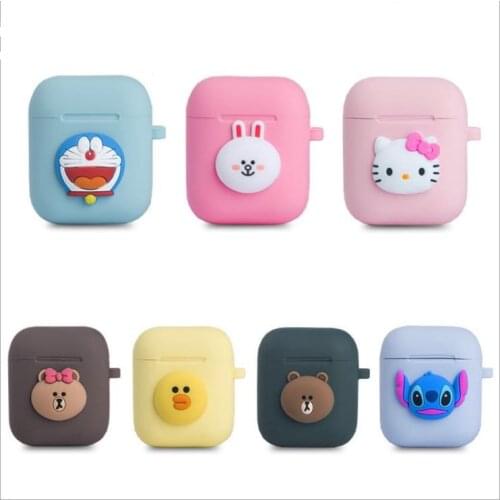 Cute Soft Wireless Earphone Case For Apple AirPods 2 Silicone Charging Earphone Case For Airpods Protective Cover Accessories