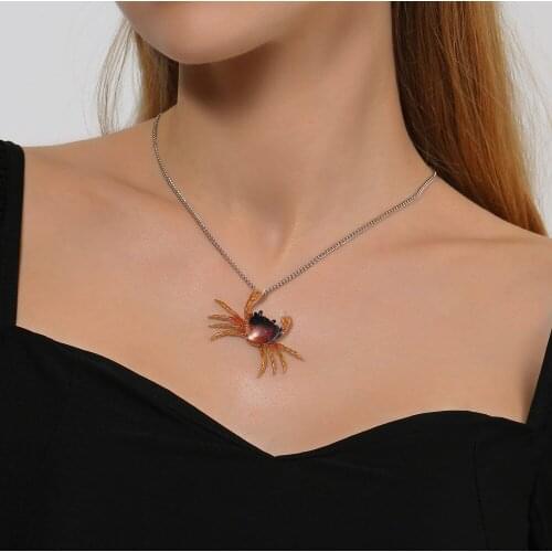 Fashion Exaggerated Personality Crab Earrings Necklace Ins Retro Cute Animal Earrings Jewelry Women Wholesale