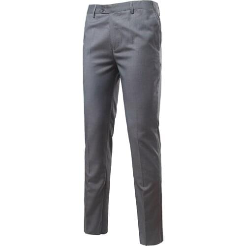 Fashion Men Suit Pants Black Gray Wine Red Treasure Blue Business Casual Mens Trousers Comfortable and Elegant