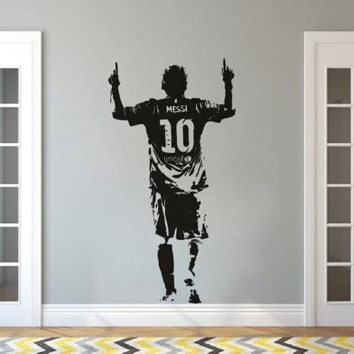 Football Player Wall Decals Vinyl Soccer Sport Football Star Wall Sticker Bedroom Living Room Decor Removable Wallpaper G07